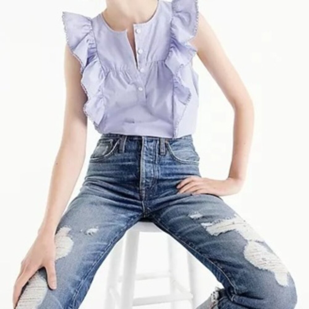 NWT J Crew Ruffle Front Top Size 4 - Picture 3 of 3